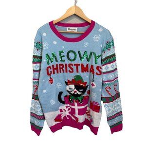 No Boundaries Women’s Ugly Christmas Sweater 3D Plush Cat Bella Sz Xxl NWT